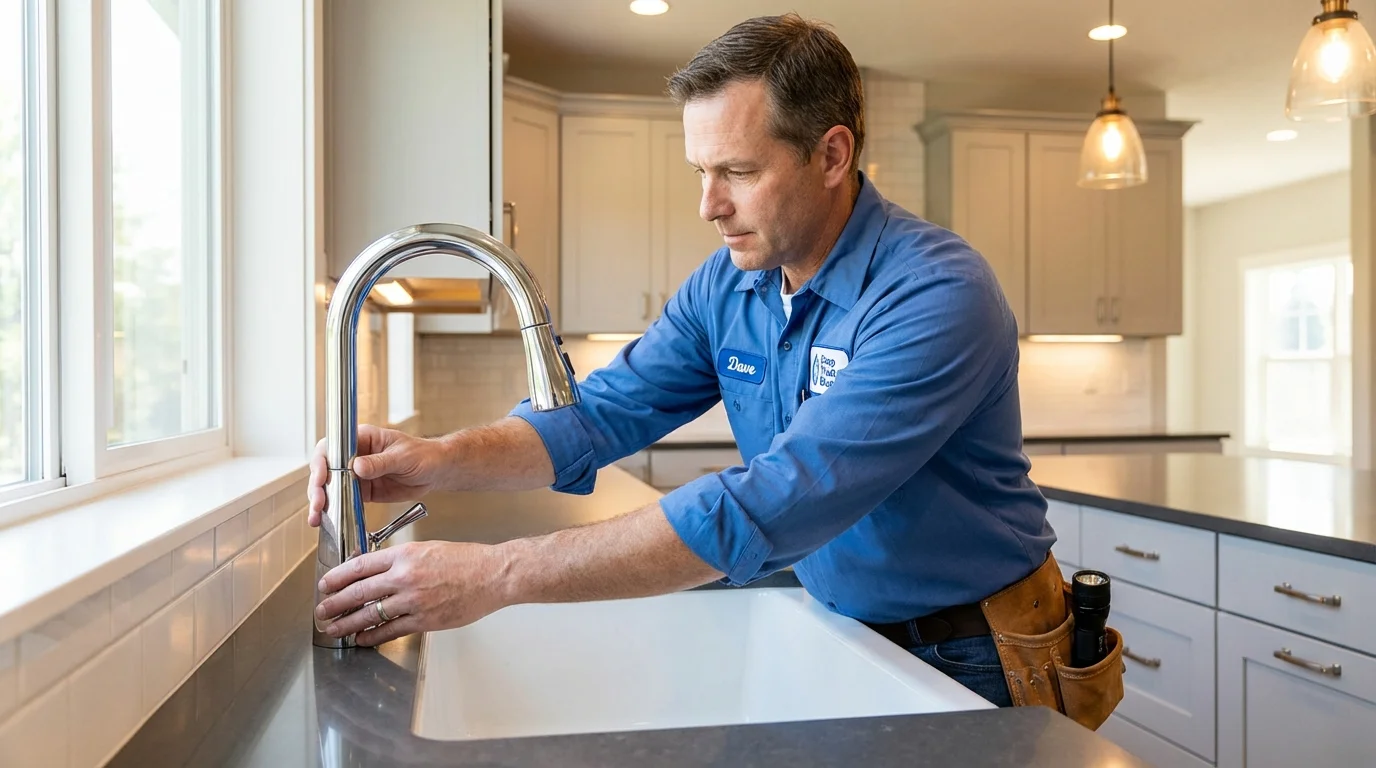 Kitchen faucet installation by Johns Plumbing LLC in Nekoosa