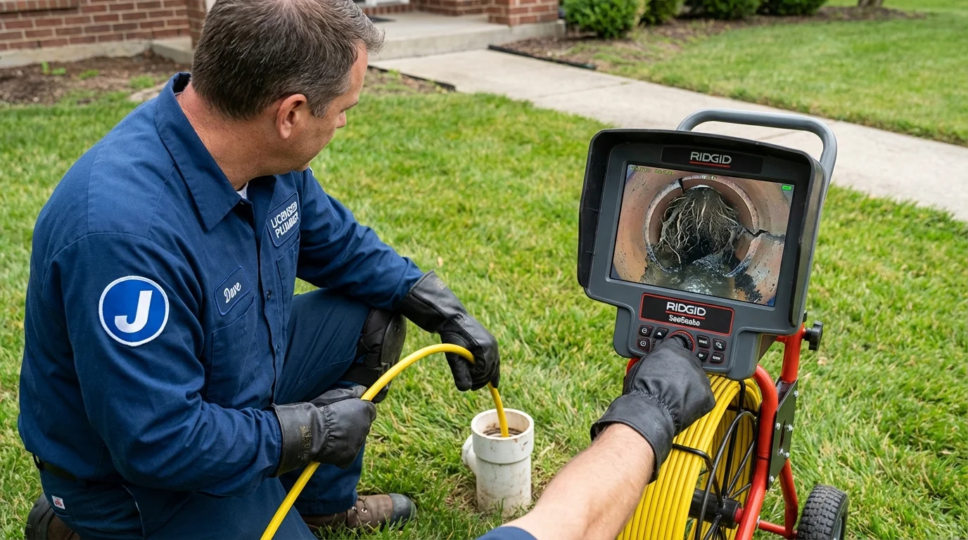 Sewer camera inspection being performed by Johns Plumbing LLC in Nekoosa