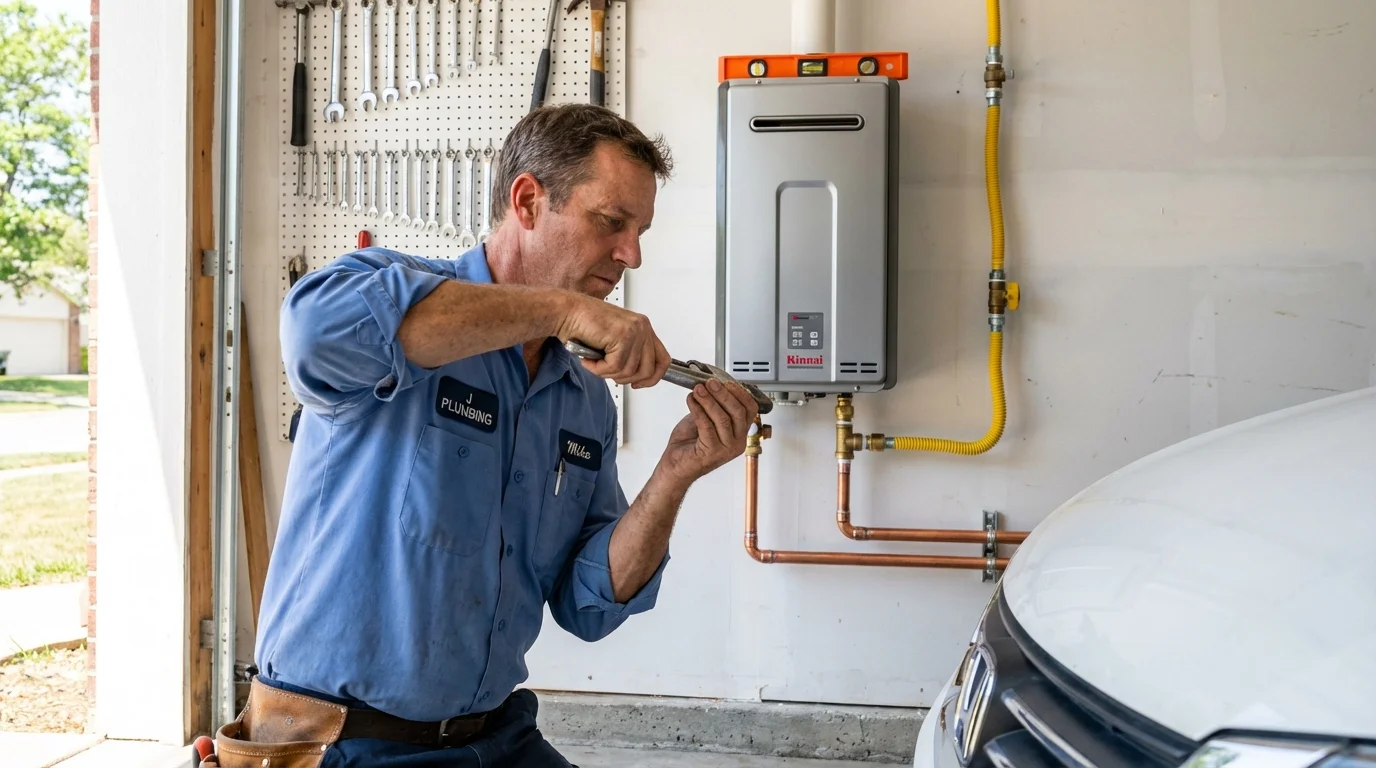 Tankless water heater installation by a Johns Plumbing LLC plumber in Nekoosa